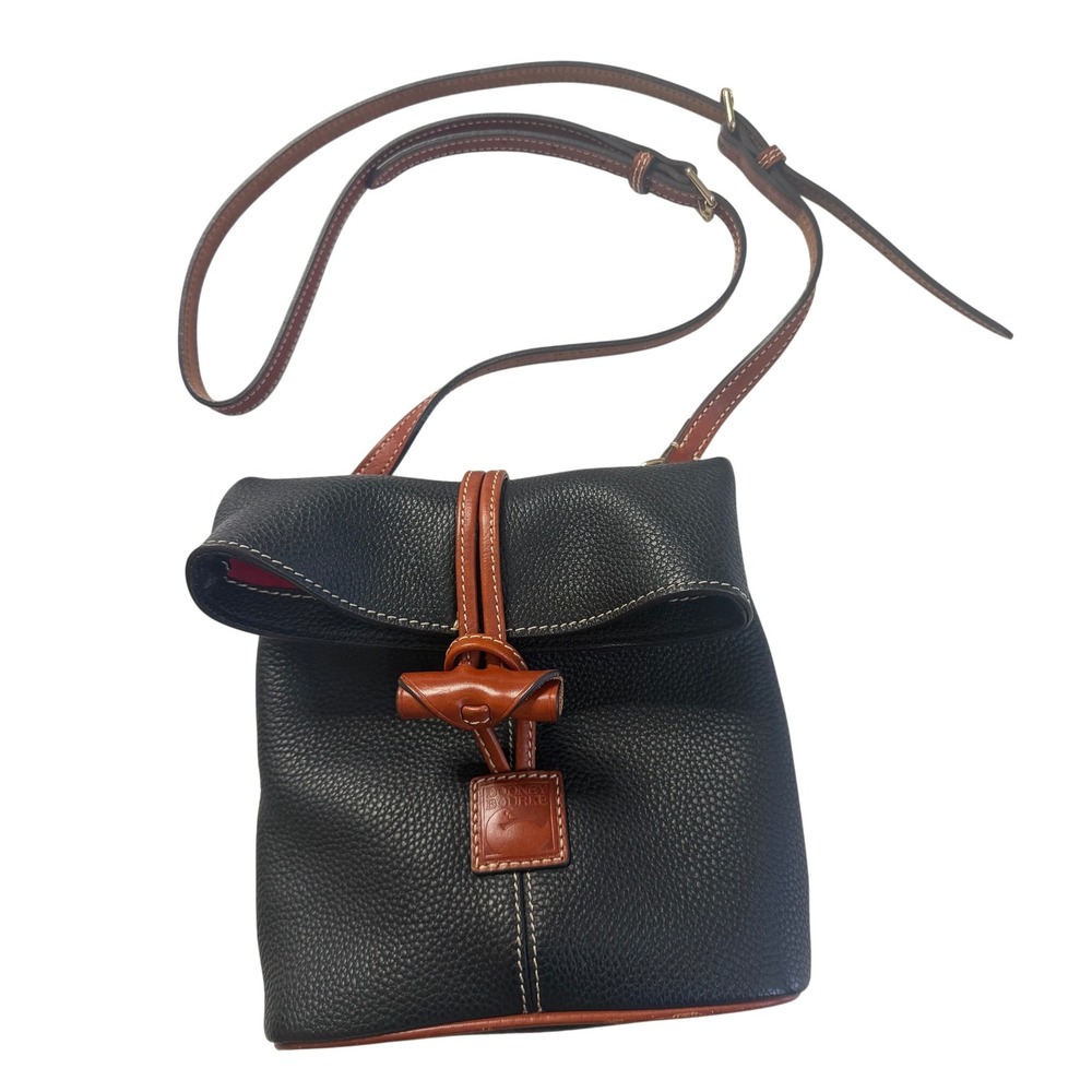 Dooney & Bourke Black Pebbled Leather Toggle Crossbody Bag V1822408